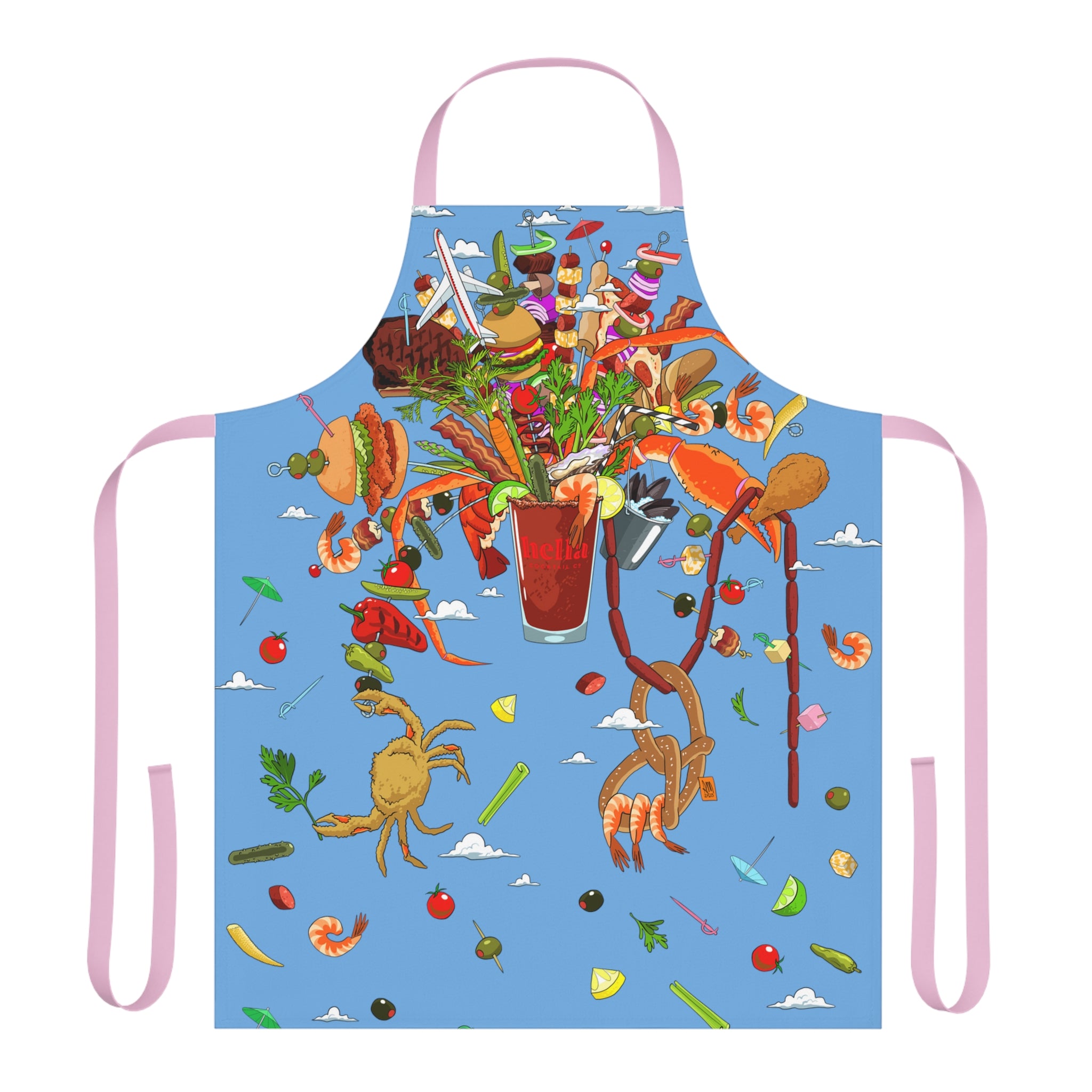 Hella Extra Bloody Mary Chef's Apron (Light Blue)